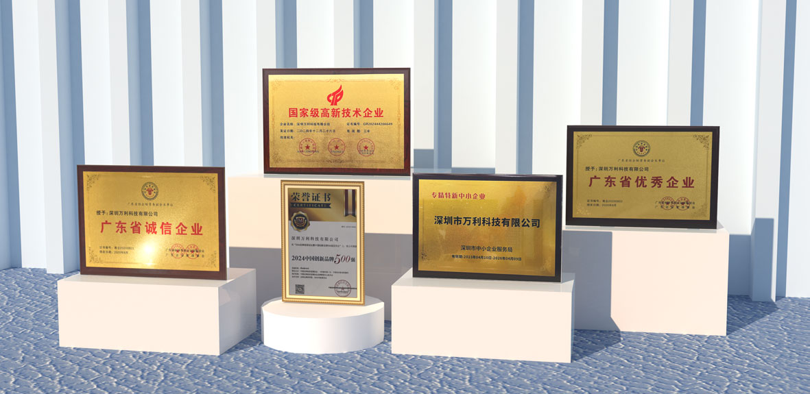 萬利品牌榮譽資質證書